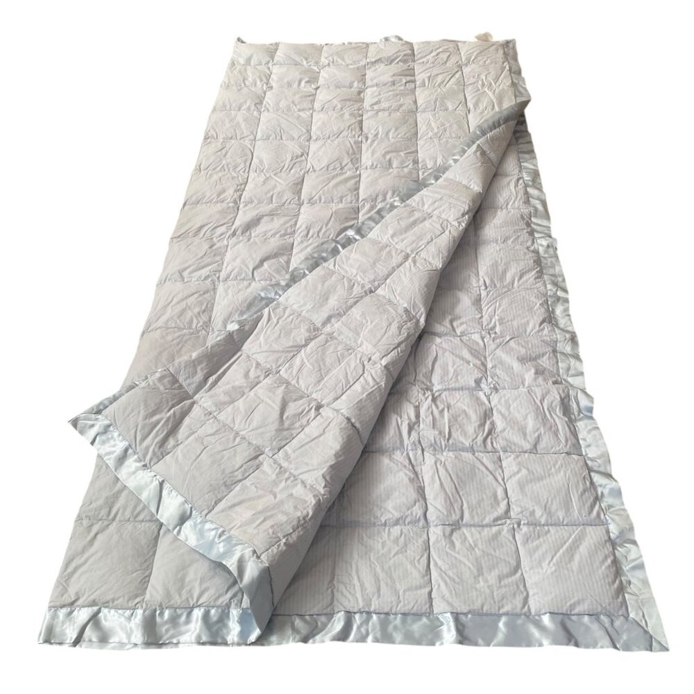 White Goose Down Comforter Queen‎ Size Cotton Cover Warm Blanket Satin Trim - Picture 2 of 8